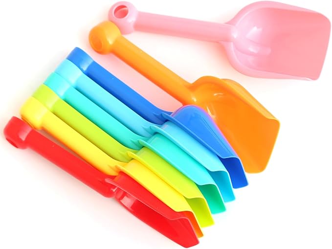 Beach Shovels for Kids 8 Pack，Heavy Duty Plastic Sand Shovels Tools for Toddlers，Spade Scoop Trowel Sand Toys for Kid Toddler Adult, Plastic Heavy Duty Garden Digging Scoop Snow Toys Accessories