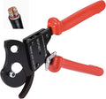 VEVOR Ratcheting Cable Cutter, Spring Steel Blades with PVC-Coated Handles, Quick-Release Button, Heavy Duty Ratchet Cable Wire Cutter for Cutting Copper & Aluminum Cables Up to 600 MCM / 300 mm²
