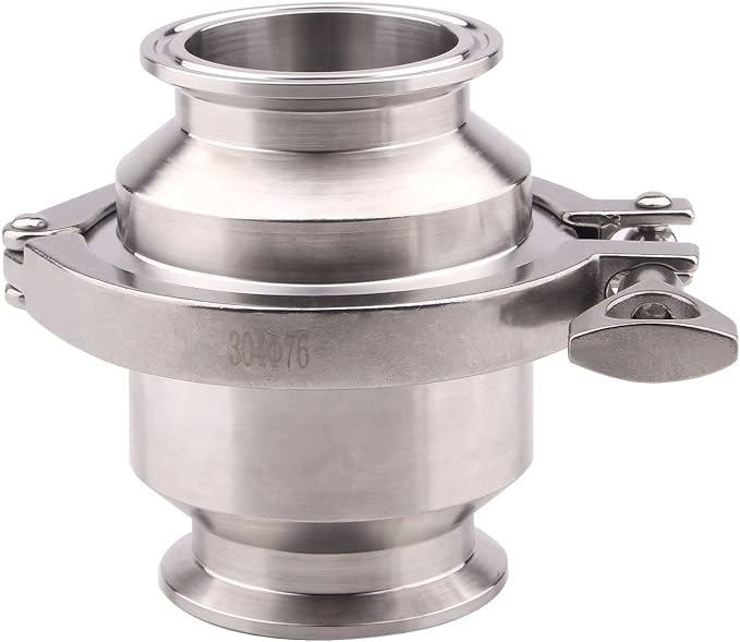 DERNORD Sanitary Check Valve - One Way Flow - 2" Tri Clamp Style, Stainless Steel 304, FKM Gasket (2" Tri Clamp Check Valve)