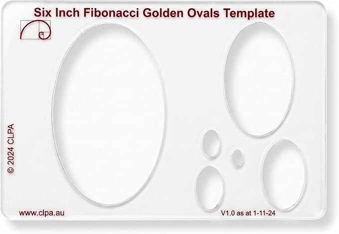 Oval Stencil Template for Drawing and Drafting: A Fibonacci-Inspired Circle Template for Drawing Tool for Artists Allows The Simple Application of The Golden or Divine Ratio for Artistic Design