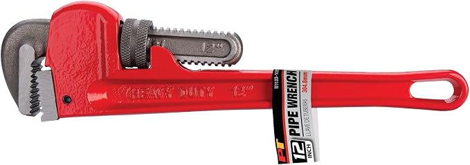 Performance Tool W1133-12B 12 in. Red Adjustable Pipe Wrench | Heavy duty plumbers monkey wrench. Drop-forged steel construction. Precision milled jaws. Protective enamel paint