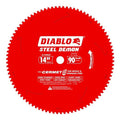 Diablo Steel Demon Cermet II Saw Blade for Thin Metal - 14" Diameter, 90 TCG Teeth, 1" Arbor, .083" Kerf, 0° Hook Angle, .0.71" Plate, 1800 Max RPM - D1490CF