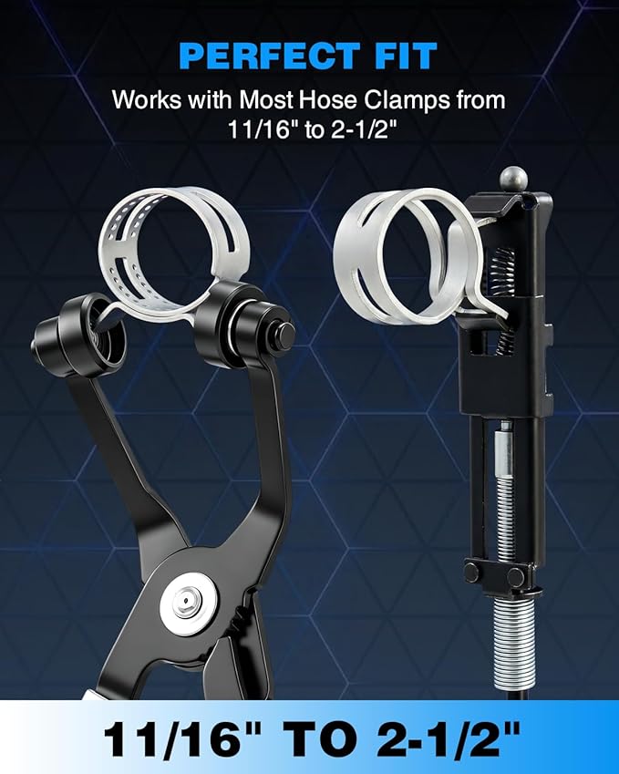 Saker Hose Clamp Pliers Set, Automotive Clamp Removal Tool Kit, Spring Clip Pliers, Flexible Cable Clamp Tool - 9PCS Heavy Duty Locking Kit for Car Engine Repair Tight Space Mechanic DIY