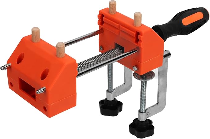 FTVOGUE Home Vise ABS and Stainless Steel Universal Bench Clamp Small Table Workbench Vise for Woodworking 3 in 1 Clamping Support with Wood Pins for Home DIY Users