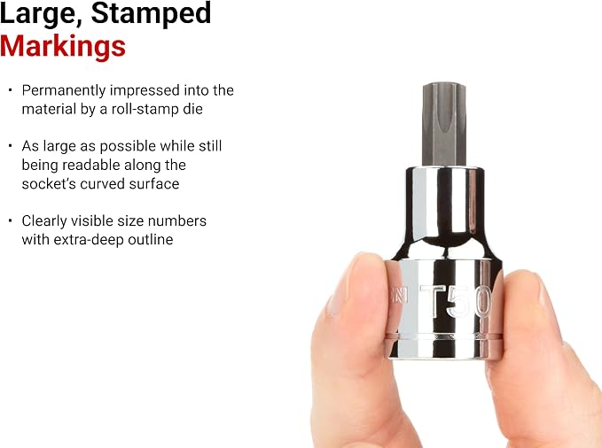 TEKTON Bit Socket and External Star Socket Set, 43-Piece | SKT93900 | 1/4, 3/8, 1/2 Inch Drive, (T6 - T80, E4 - E24, M4 - M18), Socket Rail