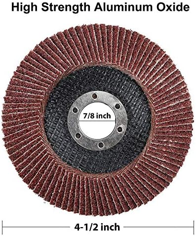 LotFancy 20PCS Flap Discs 4 1/2 for Angle Grinder, Type 29, High Density Jumbo Sanding Disc, 40 60 80 120 Grit Grinding Wheels, Aluminum Oxide Abrasives, 4.5" x 7/8"