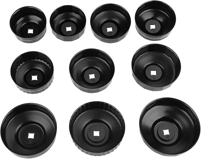 Mingzhe Oil Filter Wrench Set Professional 11pcs Repair Tool Kit for Auto Mechanics Carbon Steel Black