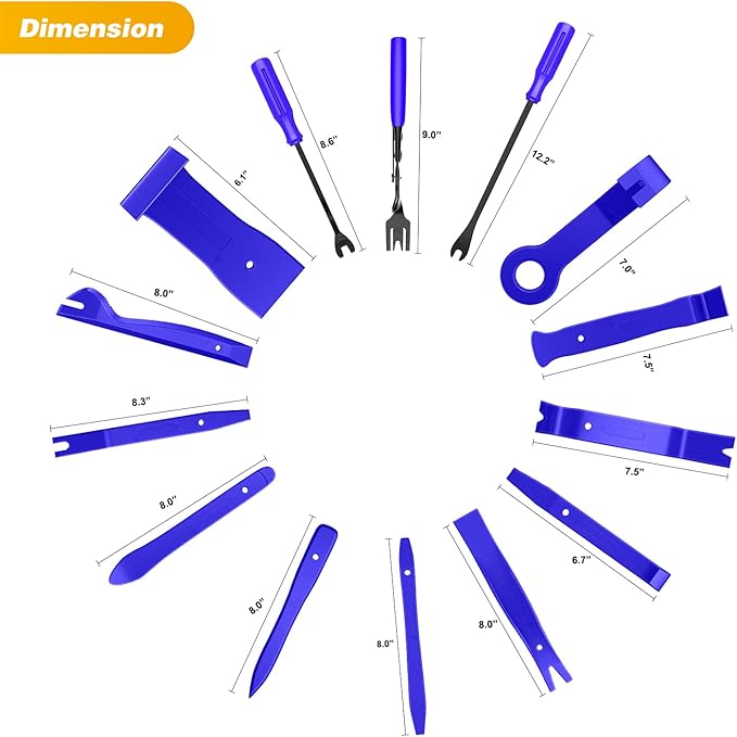 GOOACC 88Pcs Trim Removal Tool, Auto Push Pin Bumper Retainer Clip Set Fastener Terminal Remover Tool Adhesive Cable Clips Pry Kit Car Panel Radio Removal Auto Clip Pliers
