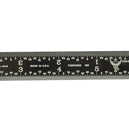 PEC Tools 6" Metal Rule, Designed for High-Accuracy Industrial Environments, Made in USA