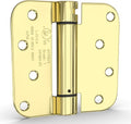 goldenwarm 4pack Polished Brass Door Hinges 4 Inch Self Closing Spring Door Hinge with 5/8" Radius Corners - Adjustable Door Closing, Residential & Heavy-Duty Hardware