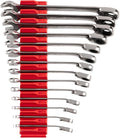 TEKTON Reversible Ratcheting Combination Wrench Set, 14-Piece | WRC94302 | (6 - 19 mm), 12-Point, Satin Chrome Finish, Modular Organizer