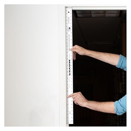 Mayes 10208 36 Inch Straight Edge Aluminum Ruler, Heavy Duty 36 Inch Ruler with Standard Measurements, Extra Thick Precision Straight Edge, Made in USA