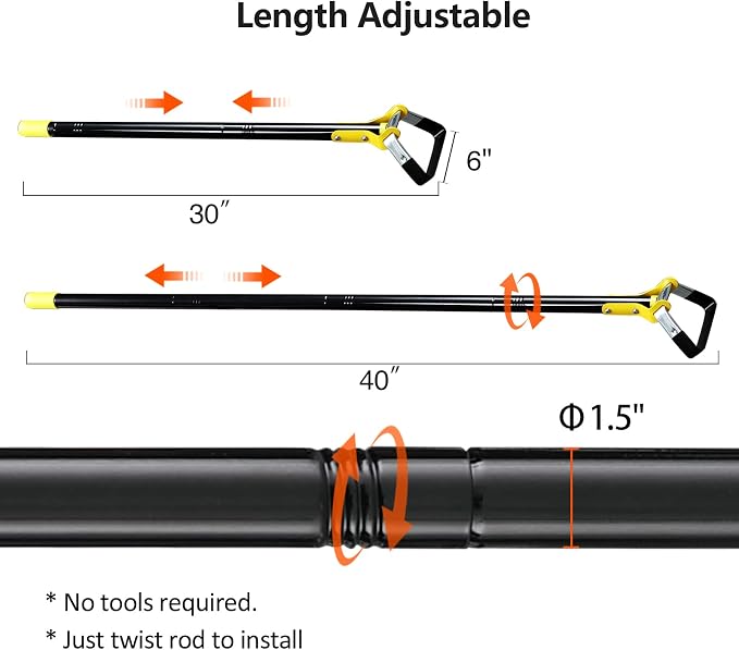 DonSail Gardening Tools Stirrup Hoe, Heavy Duty Steel Scuffle Action Hoe, Adjustable Garden Hoes for Weeding Long Handle 30-40 Inch