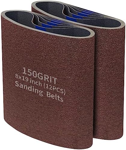 12 Packs 8 x 19 inch 150 Grit Cloth Floor Sanding Belts Ideal for Sanding Commercial and Residential Flooring