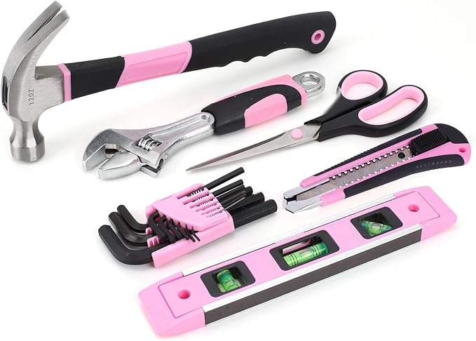 FASTPRO 220-Piece Pink Tool Set, Home Repairing Tool Kit for Women