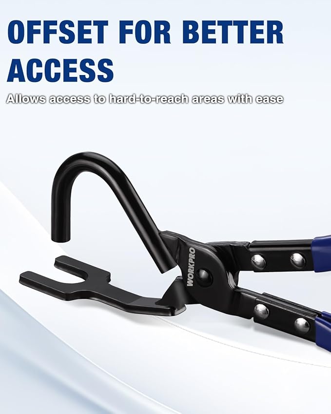 WORKPRO Exhaust Hanger Removal Tool – Heavy-Duty Exhaust Hanger Pliers for Car & Truck Rubber Exhaust Hangers Muffler Hanger, Non-Slip Grip, Compatible with Most Domestic & Imported Exhaust Systems