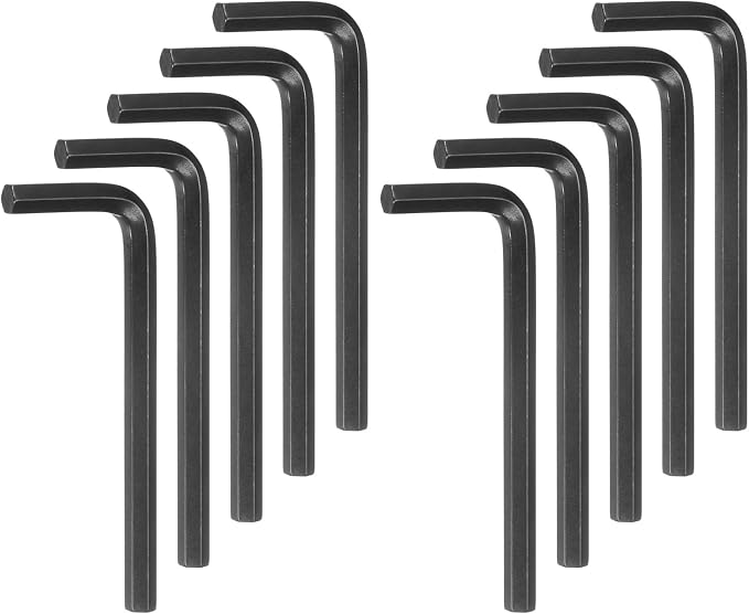 HARFINGTON 10pcs Hex Key Wrench 7/32" L-Shape Hexagon SAE Wrenches Chrome Vanadium Steel Repairing Tool for Home Repair, Black