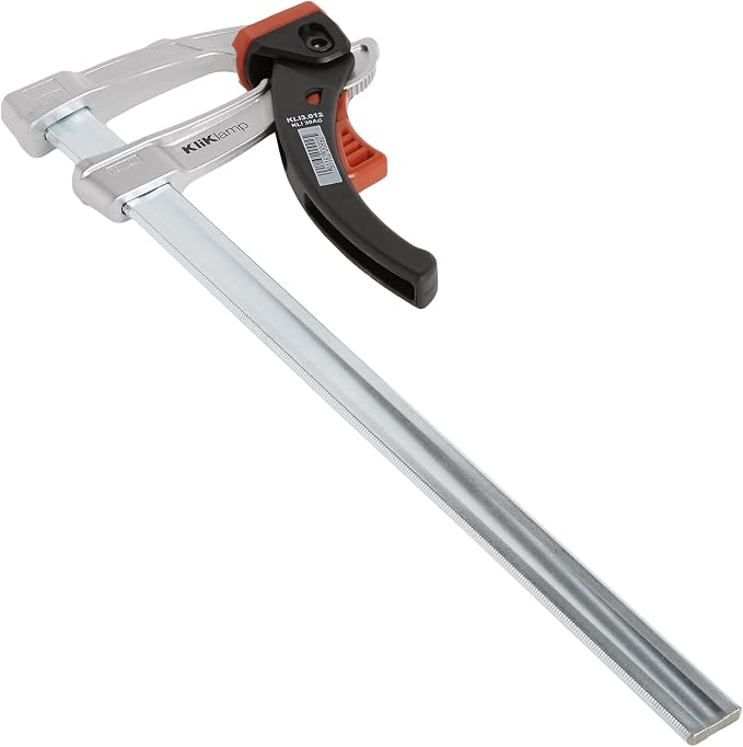 BESSEY KliKlamp Series Ratchet Action Lever Clamp - 12-Inch -KLI3.008 - Fast Action, Heavy Duty Clamps for Woodworking, Carpentry, & Cabinetry - Professional Grade for DIY and Home Improvement