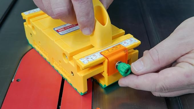 GRR-RIPPER+ Plus by Microjig. Includes SafeRip Kit. Fully Adjustable 3D Push Block for Table Saws, Router Tables, Band Saws, and Jointers, Yellow/Green, 2 Pack