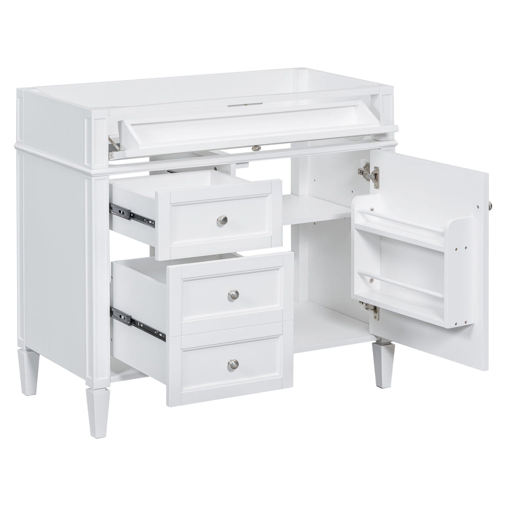 Bathroom Vanity With 2 Drawers and Tip-Out Drawer Storage Cabinet