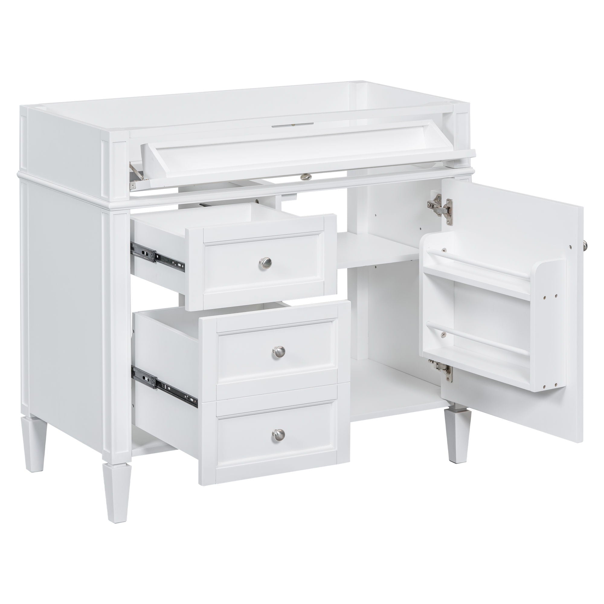 Bathroom Vanity With 2 Drawers and Tip-Out Drawer Storage Cabinet