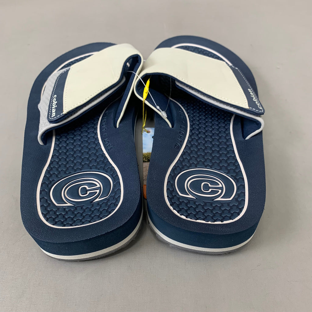 COBIAN DRT Synthetic Leather Strap Slide Sandals Men's Sz 8, 40 EU Navy DRS24-410-8