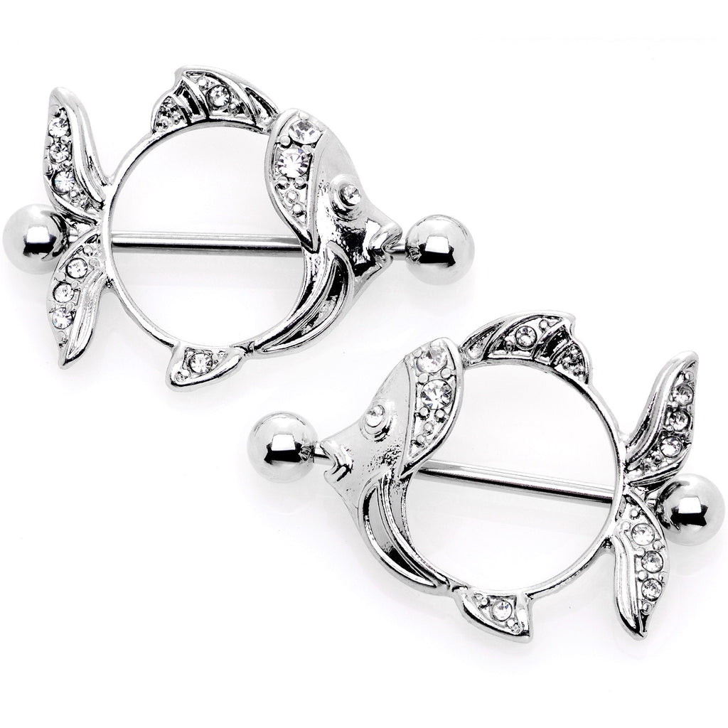 14G 9/16 Angelic Angelfish Nipple Shield Set