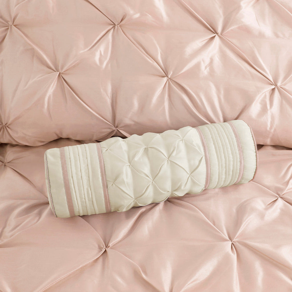 7 Piece Tufted Comforter Set Blush Cal King