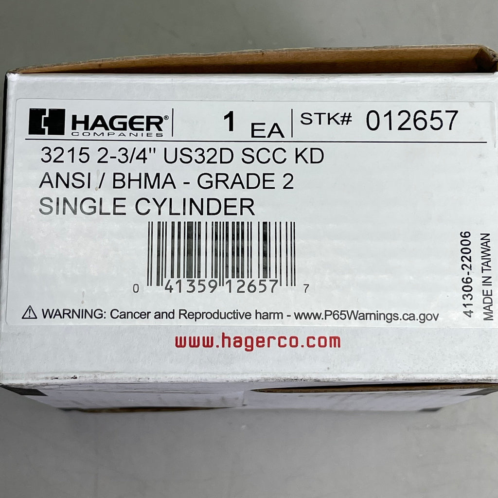HAGER Deadbolt Satin Stainless Steel Grade 2 Cylinder Thumbturn 3215-32D