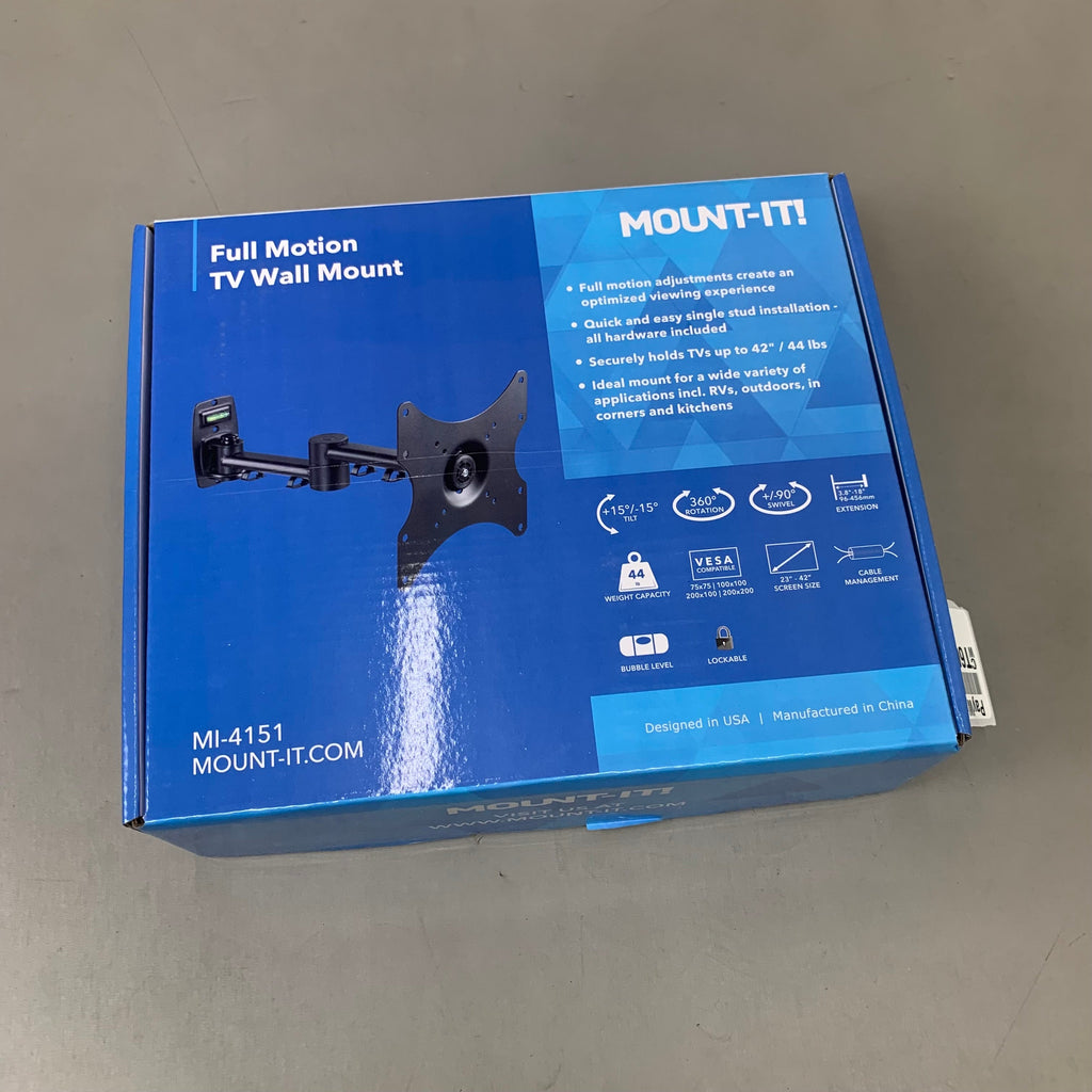 MOUNT-IT Full Motion TV Wall Mount Holds 360 Rotation 42" & 44 Lbs Black MI-4151