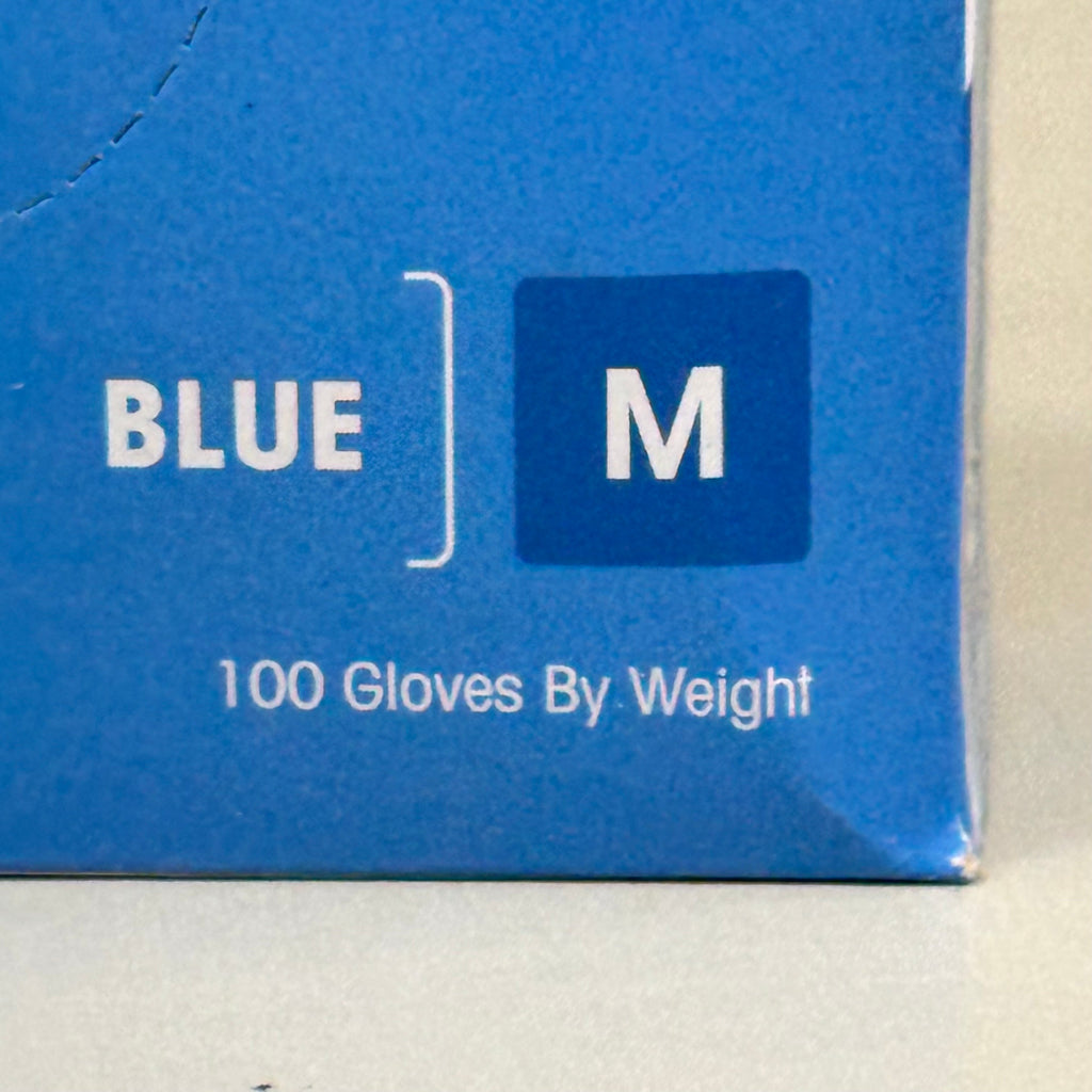 PROWORKS (100 Pack) Powder Free Nitrile Examination Gloves Medium Blue GL-N135FM