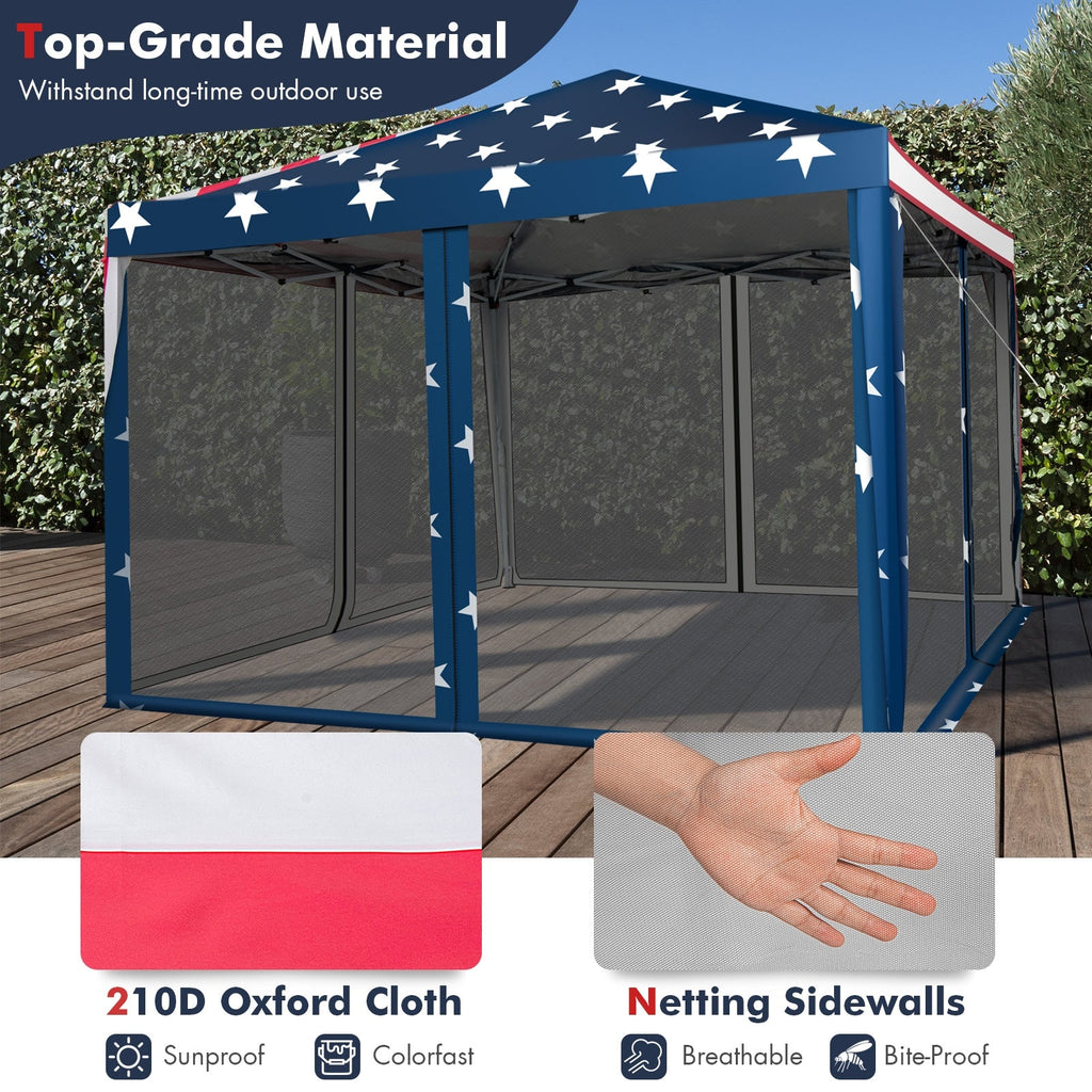 10 FT x 10 FT Pop-Up Canopy Tent Easy Setup Instant Folding Shelter with Mesh Netting-Beige