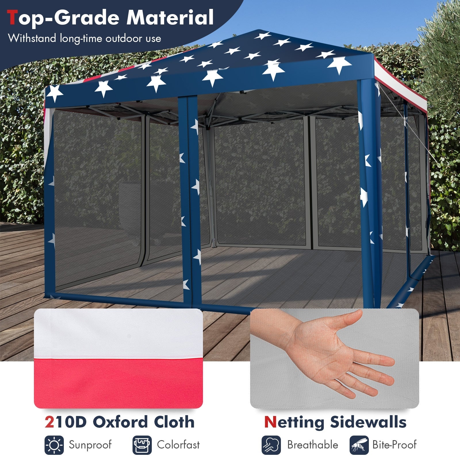 10 FT x 10 FT Pop-Up Canopy Tent Easy Setup Instant Folding Shelter with Mesh Netting-Beige