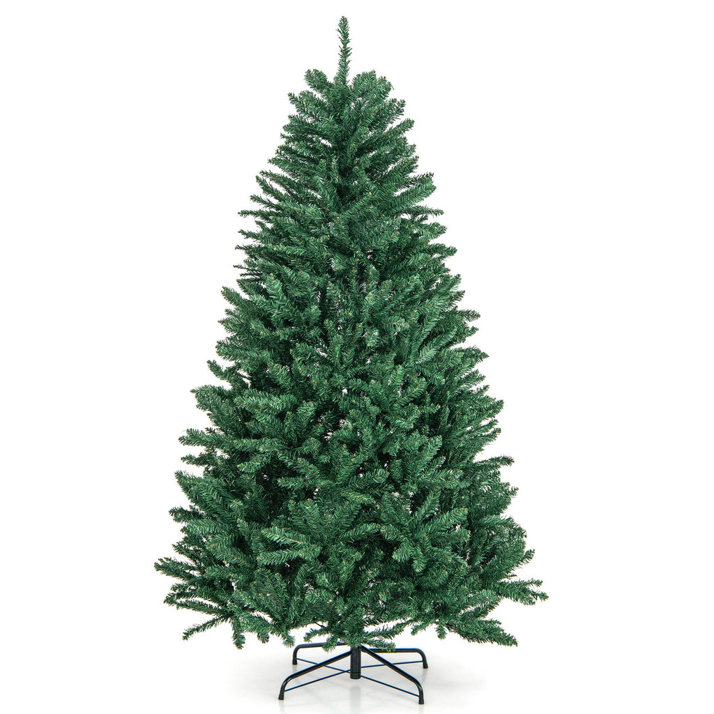 6 Feet Hinged Artificial Christmas Tree with Solid Metal Stand