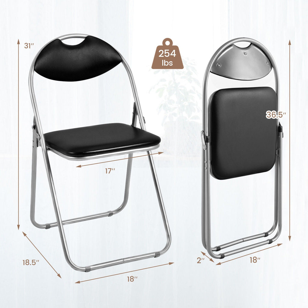 2/4/6 Pieces Portable Folding Dining Chairs Set with Carrying Handles