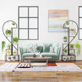 6-Tier Metal Plant Stand 2 Half-Heart-Shape Ladder Plant Shelves-Coffee