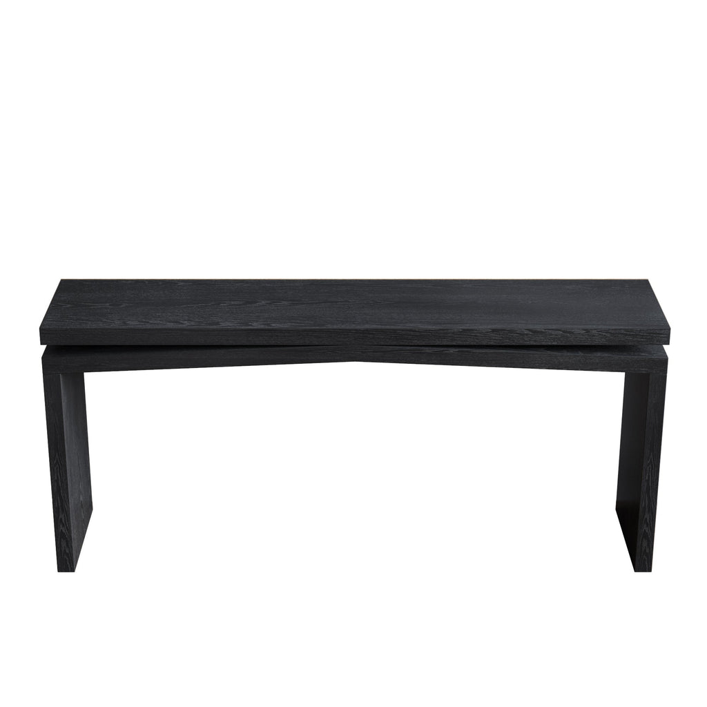 65-Inch Rustic Solid Wood Veneer Console Table