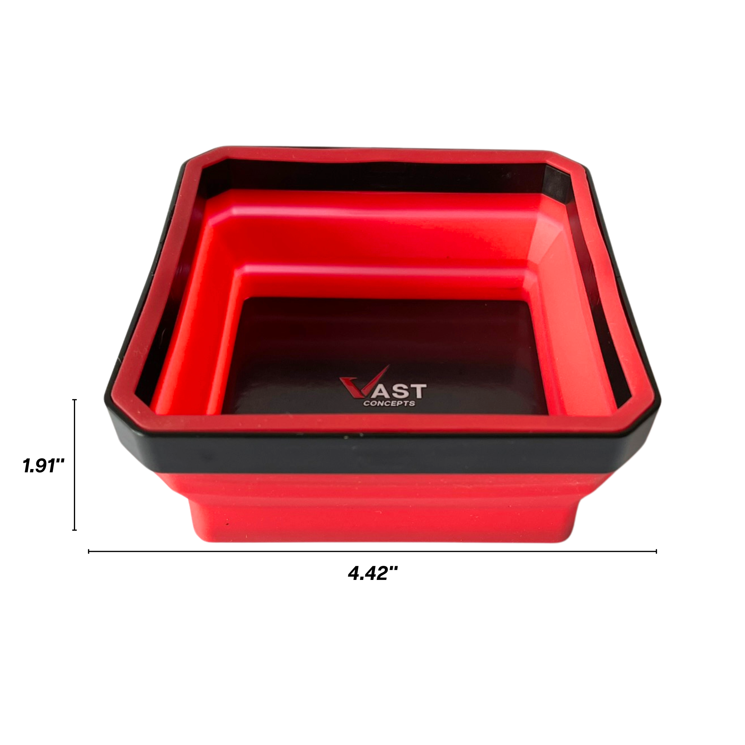 Expandable Silicone Magnetic Parts Storage Bin | Collapsable Magnetic Parts Bin - Red
