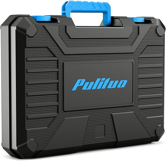 PULITUO Tool Set, 149-Piece Home Drill Set with Blue 12V Cordless Drill, Tool Box, Hand Tool Kits for Women & Men and DIY Enthusiasts, for Home Improvement