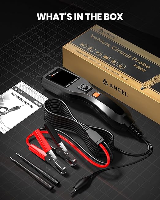 ANCEL PB60 Power Circuit Probe Tester, 12-24V Power Circuit Probe Tool, All-in-One Electrical System Probe with Component Activation, Short Finder, Digital Multimeter Ohmmeter for Cars Trucks RVs ﻿﻿