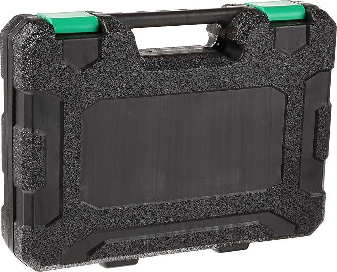 Amazon Basics 46-Piece 3/8-Inch Drive Socket Set with 6 & 12 Point Sockets, 72 Teeth Ratchet, SAE & Metric Sizes, Extension Bars, Universal Joint, Carrying Case (Pack of 2)