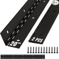 ALBO 20 Inch Black Heavy Duty Piano Hinge Continuous Stainless Steel 304 (2-Pack), Surface Mount Cabinet Hinges Matte Black 20"x2" for Server Rack, Display Case & Workshop Bench, Rustproof