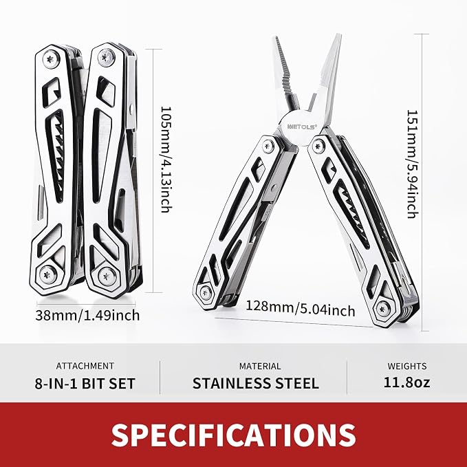 Multitool with Pocket Knife, Birthday Gifts for Men Women Mom Dad