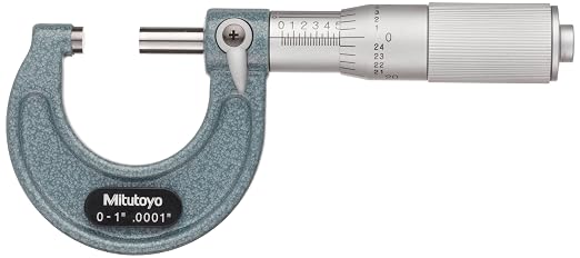 Mitutoyo 103-135 Outside Micrometer with Friction Thimble, 0-1" Measuring Range, 00001" Graduation, ±00001" Accuracy for Precise and Reliable Measurement in Engineering Applications | Friction Thimble, 0.0001" Graduation, ±0.0001" Accuracy, For Enginee...