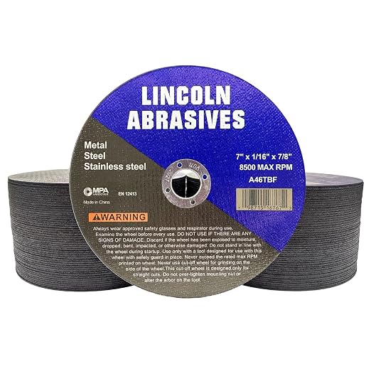 100-Pack 7" x 1/16" x 7/8" Cut-Off Wheels Metal & Stainless Steel