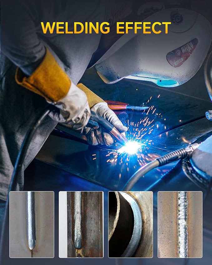 135Amp MIG Welder, 2026 Newest [Large LED Display] 3-in-1 Flux Core Gasless MIG/Stick/Lift TIG 110V Welding Machine, Smart Synergy Control, VRD Safety, Portable for Home DIY & Repair