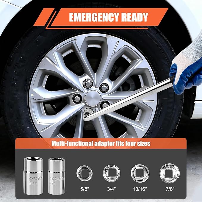 3 Ton (6610 Lbs) Car Jack, Universal Heavy Duty Scissor Jack, Professional Spare Tire Changing Kit with Lug Wrench, Portable Car Emergency Lift Jack Kit for Car, SUV, Sedan, Crossover
