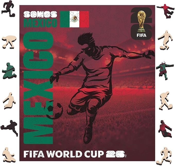 FIFA SOMOS Mexico Puzzle for Adult,200 Pieces Irregular Shape Puzzle, 5MM Thick, Creative Collectible Gift for Fans, Officially Licensed Product, 9.3 * 12"
