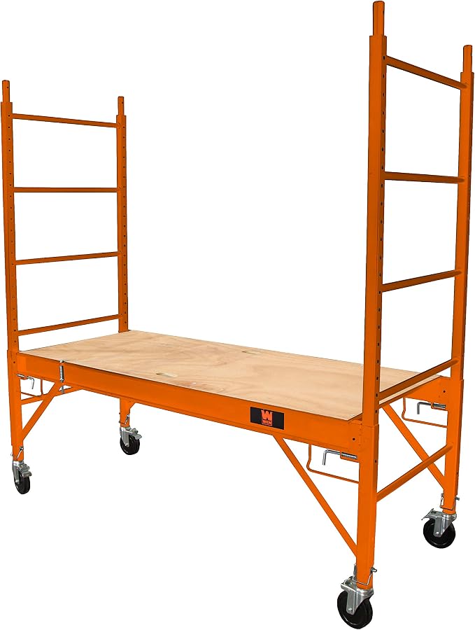 WEN 31110T Baker-Style 6.25 ft. Multi-Purpose 1000-Pound-Capacity Rolling Steel Scaffolding
