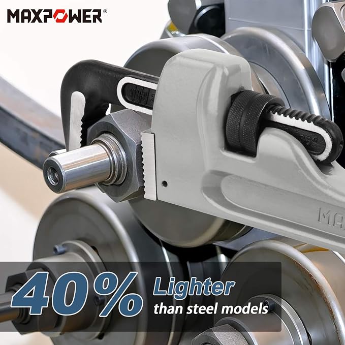 MAXPOWER 36-inch Pipe Wrench, 4.7” Jaw Opening, Aluminum Plumbing Wrench | Heavy Duty Straight Pipe Wrench